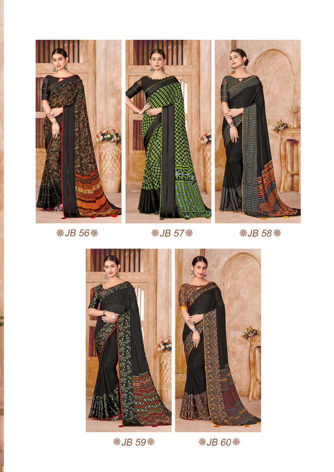 Stavan Jeevika Black 6 Exclusive Designer Wear Georgette Sarees Catalog
